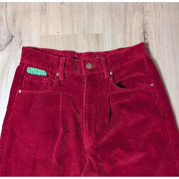 Empyre Tori Red Corduroy Skate 90s Y2K Pants Size 6 Pleated Wine Corduroy Grunge - Picture 6 of 11